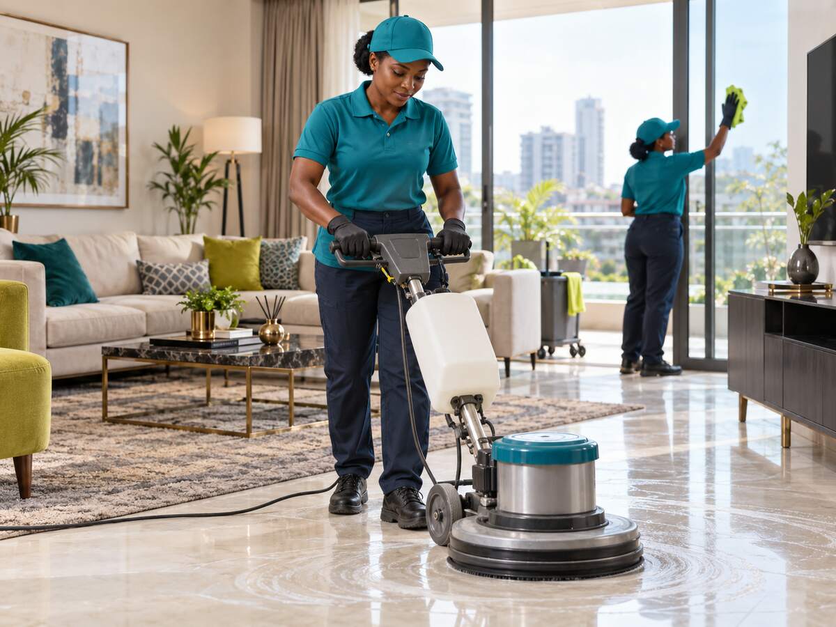 De Cleans professionals carrying out a deep cleaning service